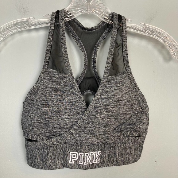 PINK Victoria’s Secret Ultimate Lightly Lined Sports Bra Size S Logo Surplice - Picture 11 of 12